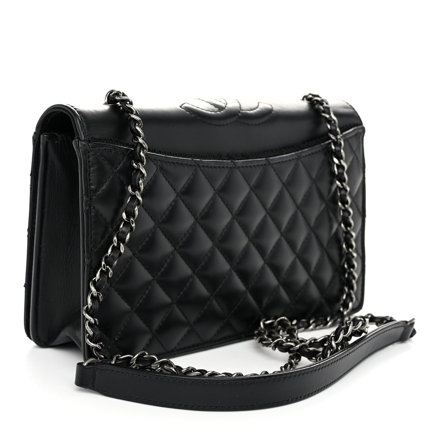 Calfskin Quilted Small Ballerine Flap Black