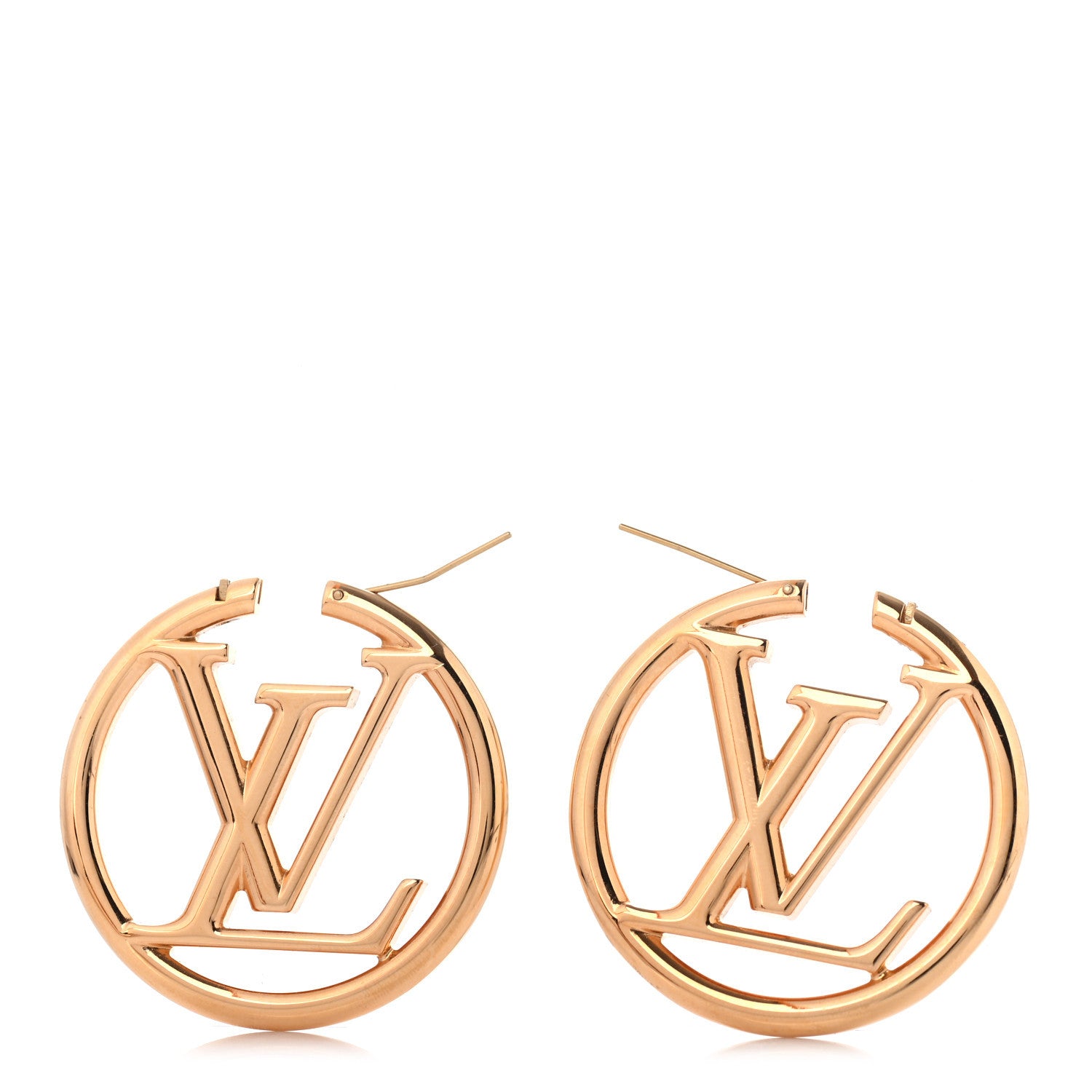 Louis Vuitton Metal Louise Hoop Earrings Gold 2 of 4