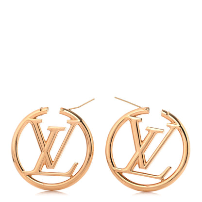 Louis Vuitton Metal Louise Hoop Earrings Gold 2 of 4