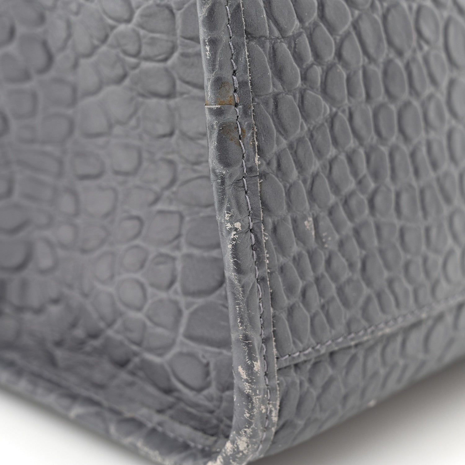 Balenciaga Calfskin Crocodile Embossed Classic Hardware City Gris Beton 13 of 14