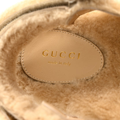 Gucci Merino Wool Interlocking G Dad Sandals 37.5 Butterscotch 6 of 8