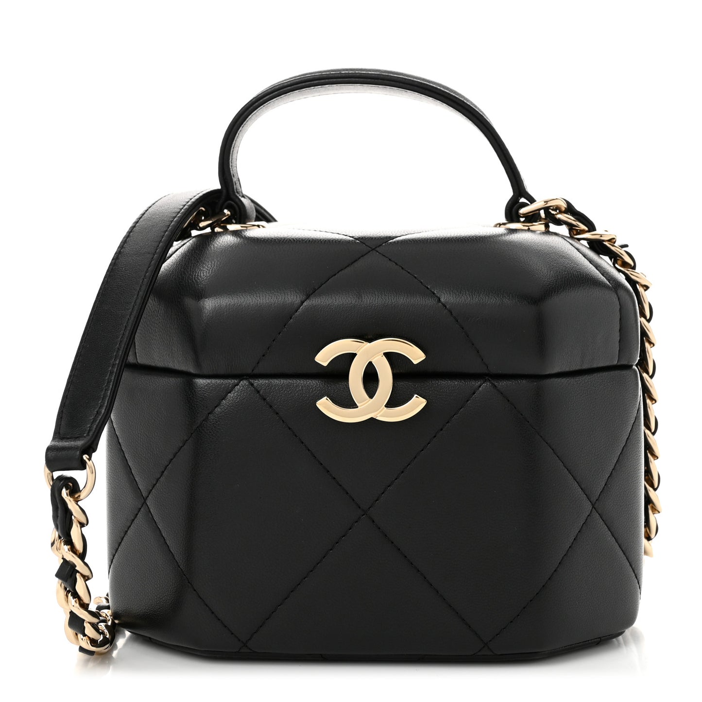 Lambskin Quilted Vendome Case Black