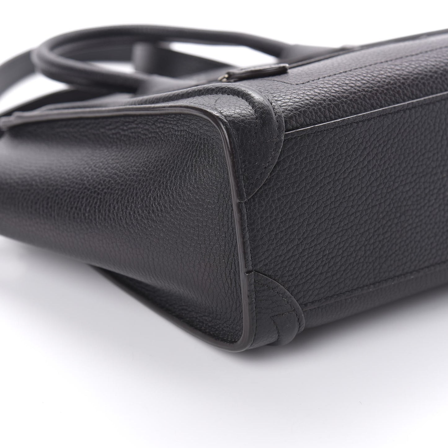 Drummed Calfskin Nano Luggage Black