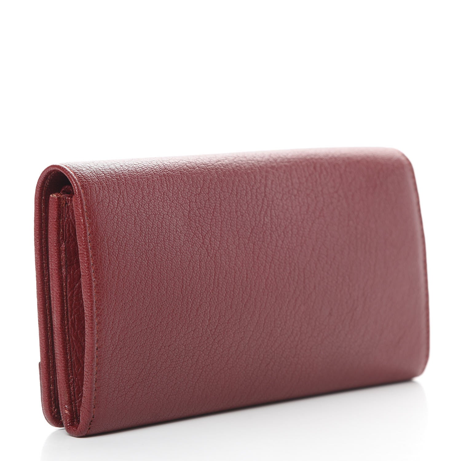 Balenciaga Chevre Gold Metallic Edge Hardware Money Wallet Bordeaux 3 of 8