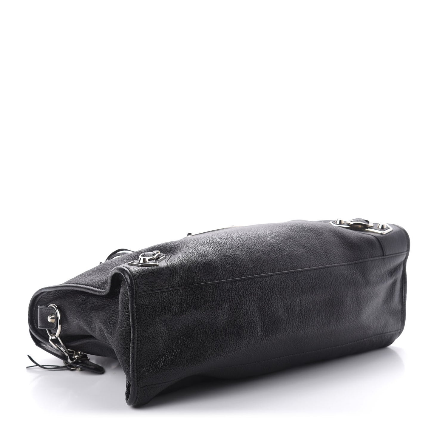 Chevre Silver Metallic Edge Hardware City Black
