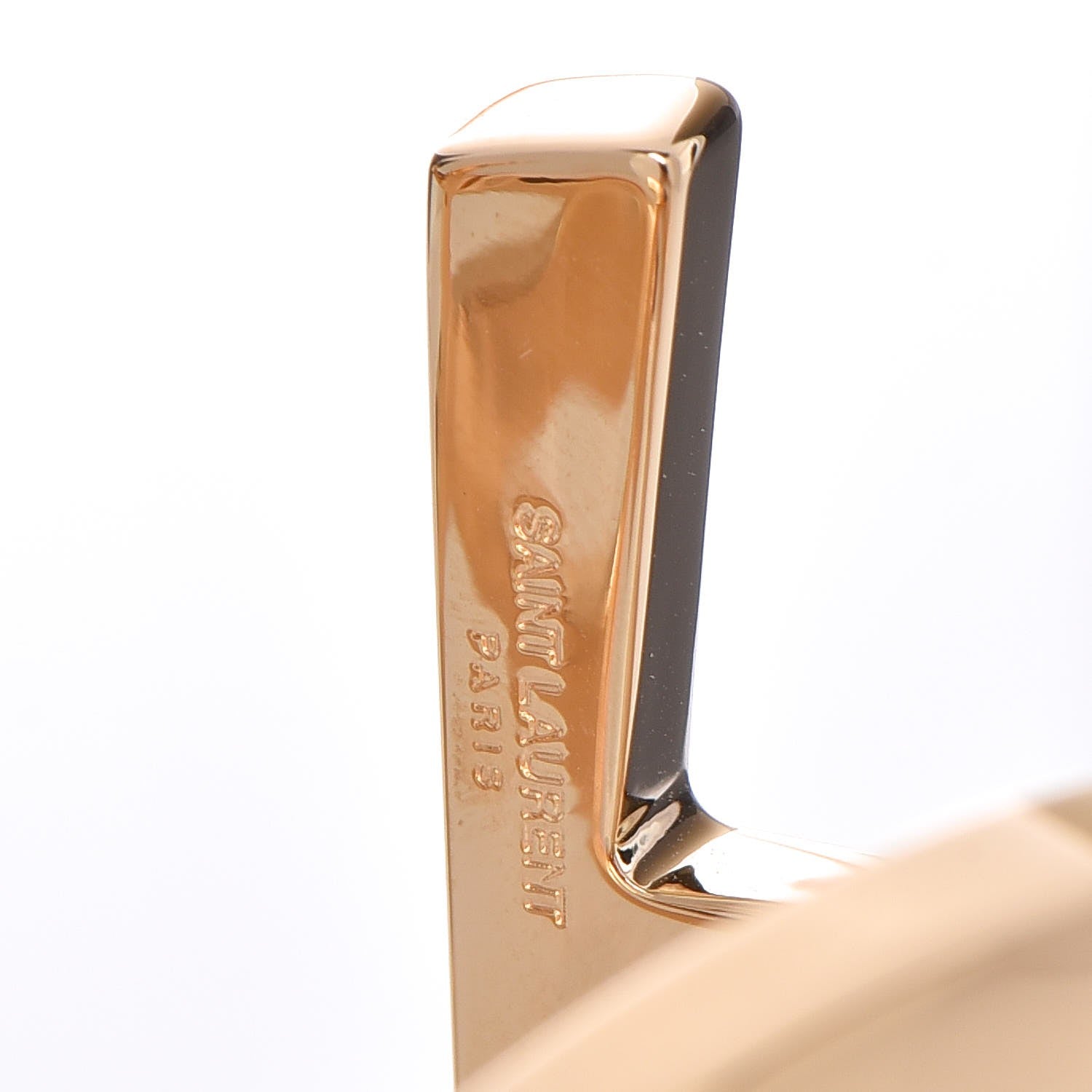Saint Laurent Brass Monogram Medium Cuff Bracelet Gold 5 of 5