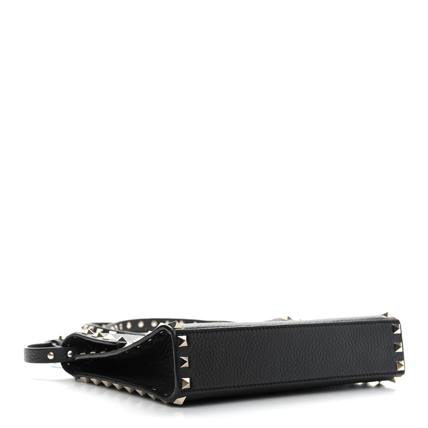 Valentino Garavani Pebbled Calfskin Medium Rockstud Flip Lock Crossbody Bag Black 4 of 13