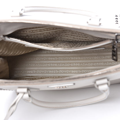 Prada Saffiano Lux Studded Crystal Medium Galleria Double Zip Tote Talco 7 of 12