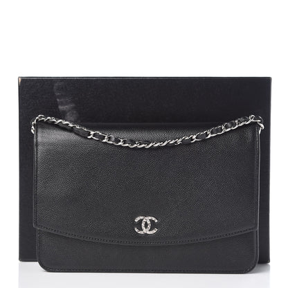 Chanel Caviar Sevruga Wallet On Chain WOC Black 9 of 9