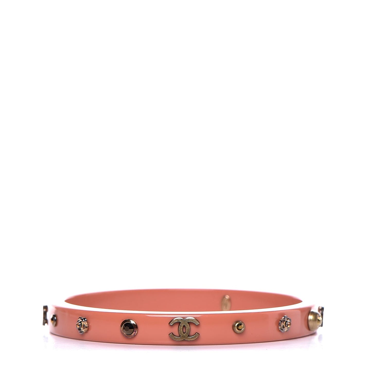 Resin Studded CC Bracelet Coral