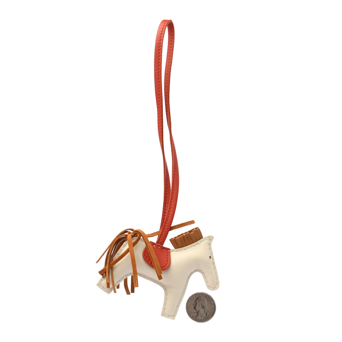 Milo Lambskin Grigri Rodeo Horse Bag Charm PM Craie Sesame Cornaline