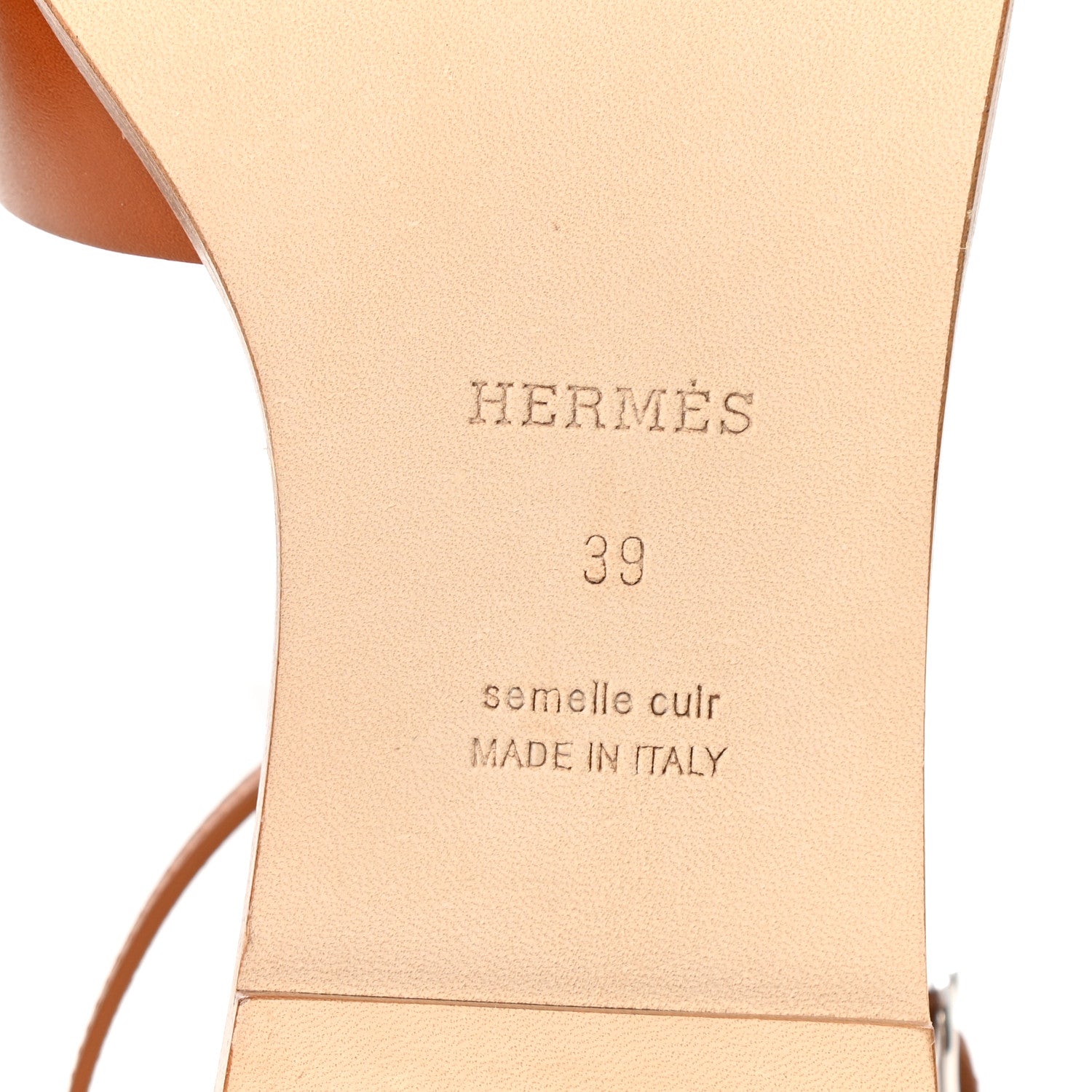 Hermes Calfskin Santorini Sandals 39 Naturel 6 of 9