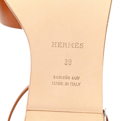 Hermes Calfskin Santorini Sandals 39 Naturel 6 of 9