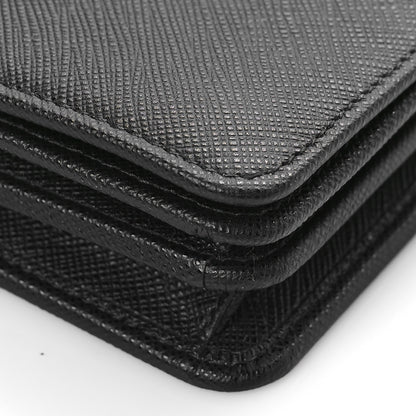 Prada Saffiano Lux Monochrome Chain Wallet Black Black 7 of 7