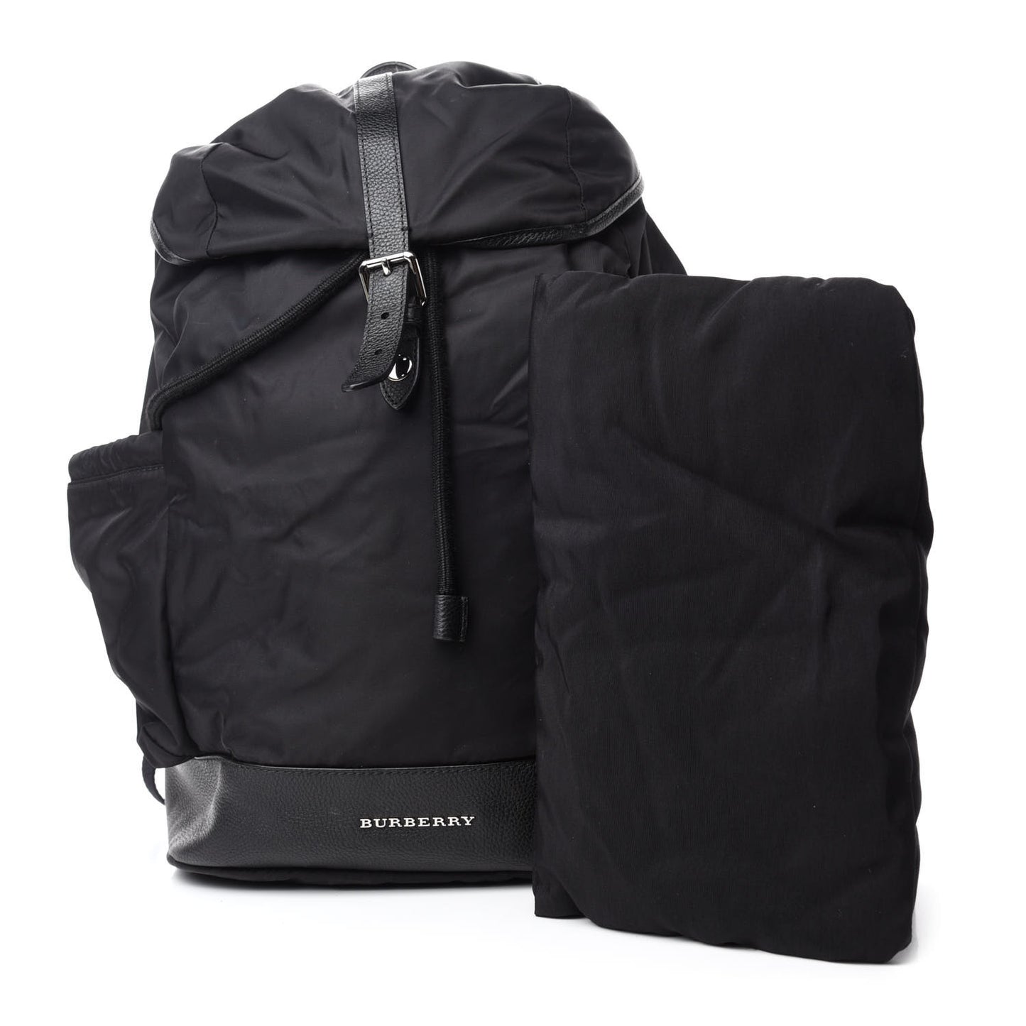 Nylon Grained Calfskin Watson Diaper Bag Black