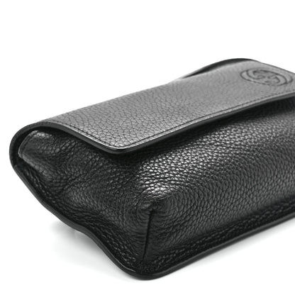 Gucci Pebbled Calfskin Soho Flap Belt Bag Black 10 of 11