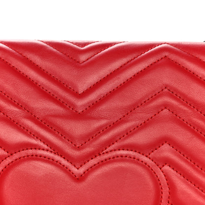 Gucci Calfskin Matelasse Large GG Marmont Shoulder Bag Hibiscus Red 18 of 19