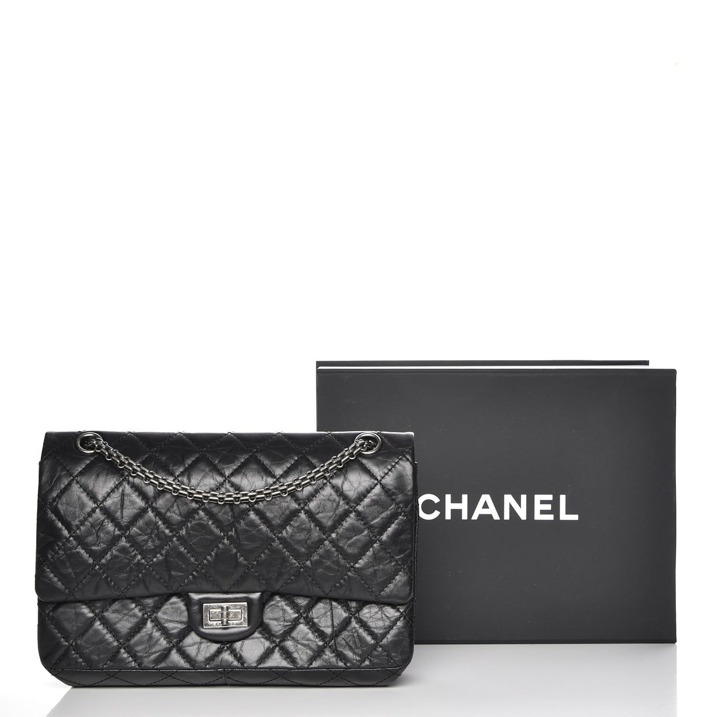 Aged Calfskin Quilted 2.55 Reissue 226 Flap Black