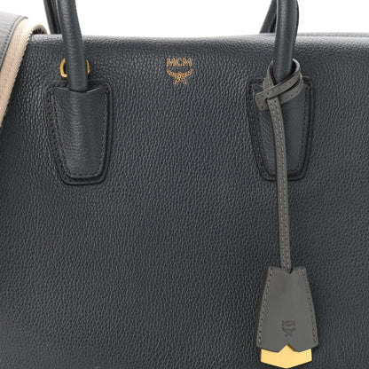MCM Grained Calfskin Medium Milla Tote Phantom Grey 8 of 15