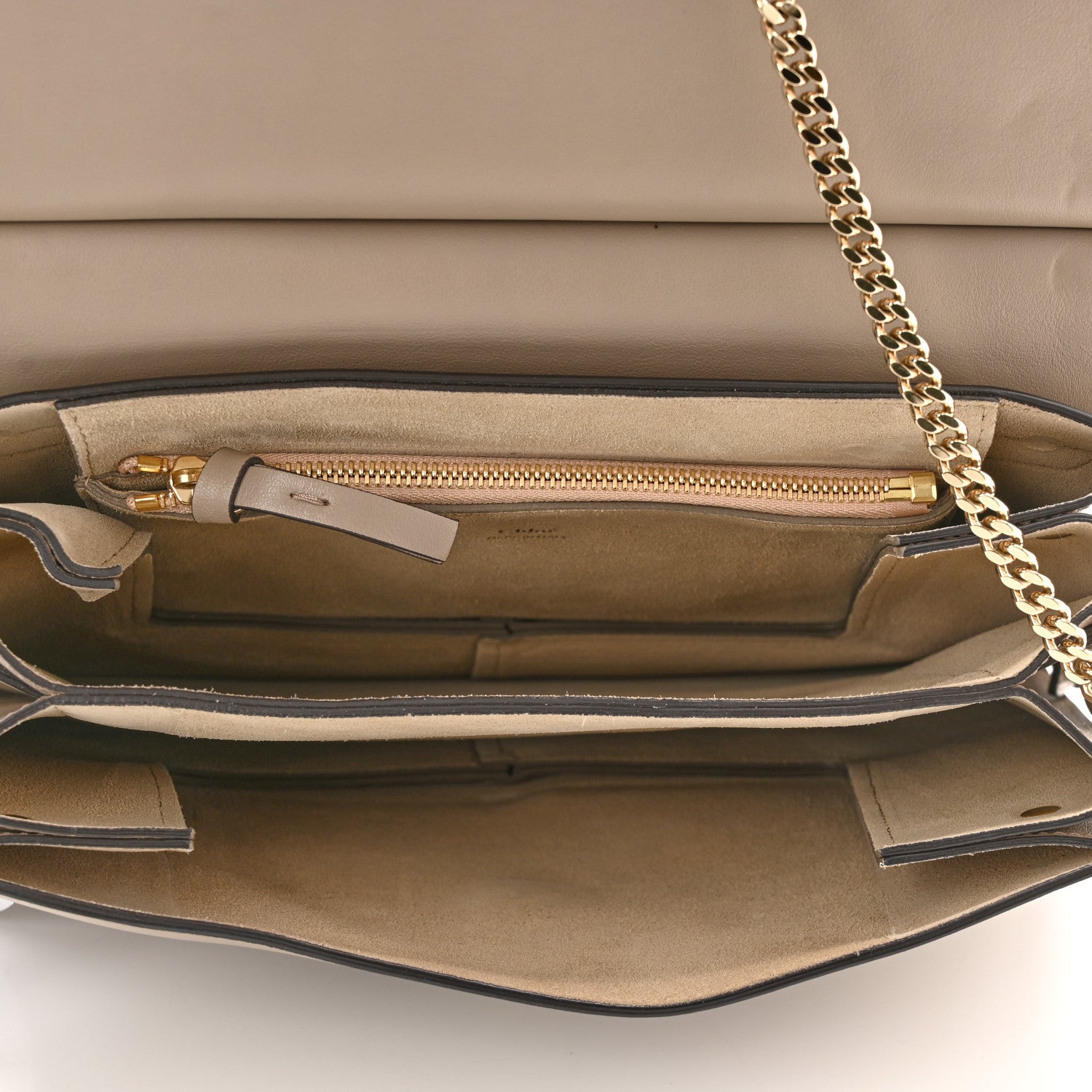 Chloe Calfskin Suede Medium Faye Shoulder Bag Motty Grey 5 of 10
