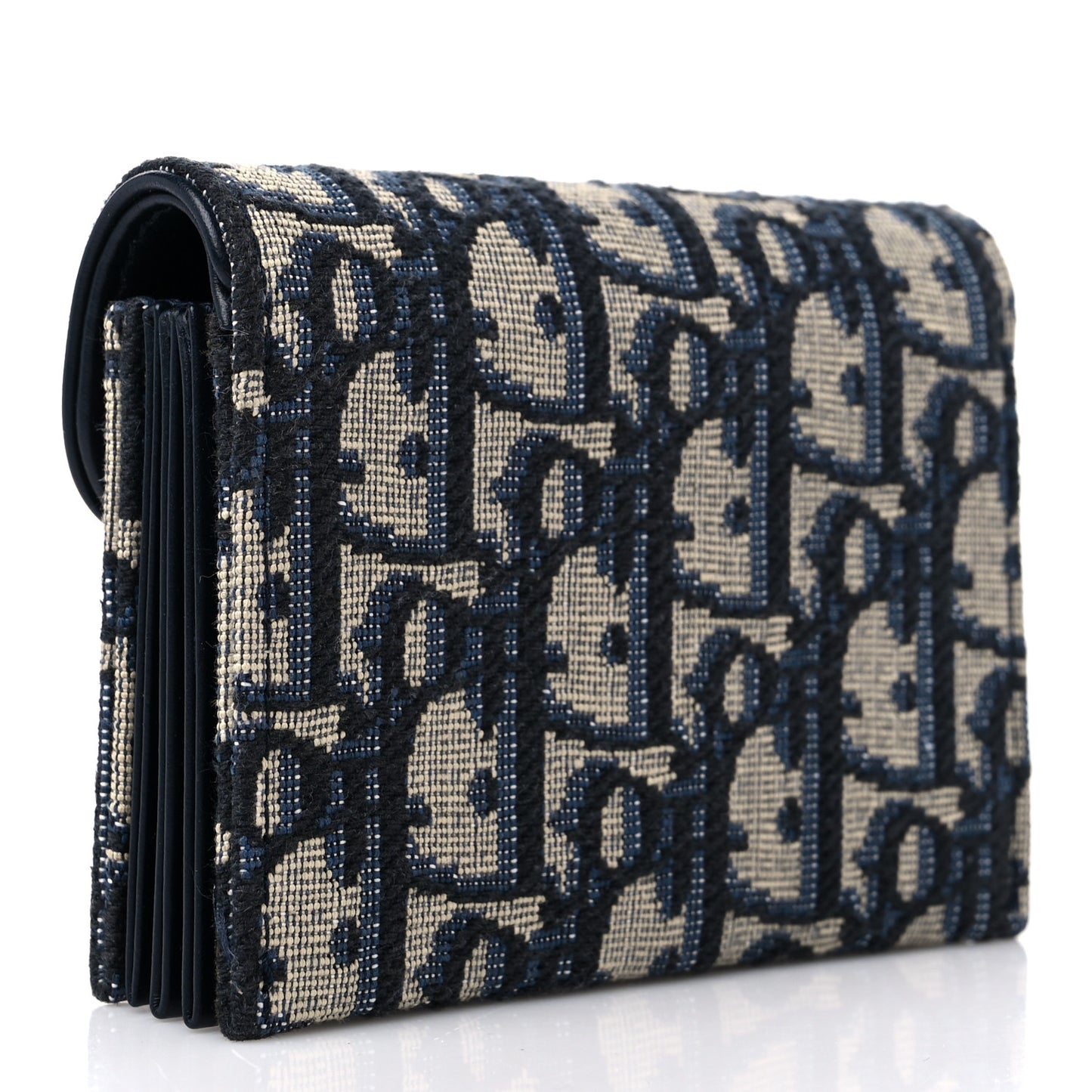 Oblique Saddle 5-Gusset Card Holder Blue