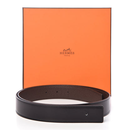 Hermes Box Togo 32mm Belt Strap 85 Black Chocolate 6 of 6