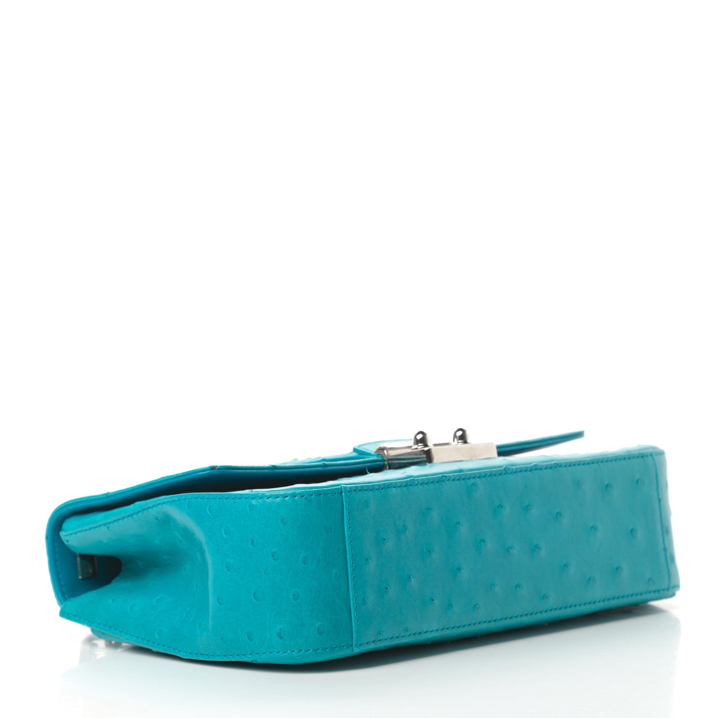 Ostrich Medium Miss Dior Flap Turquoise