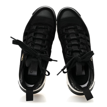 Chanel Velvet Calfskin Mixed Fibers CC Sneakers 35.5 Black 5 of 9