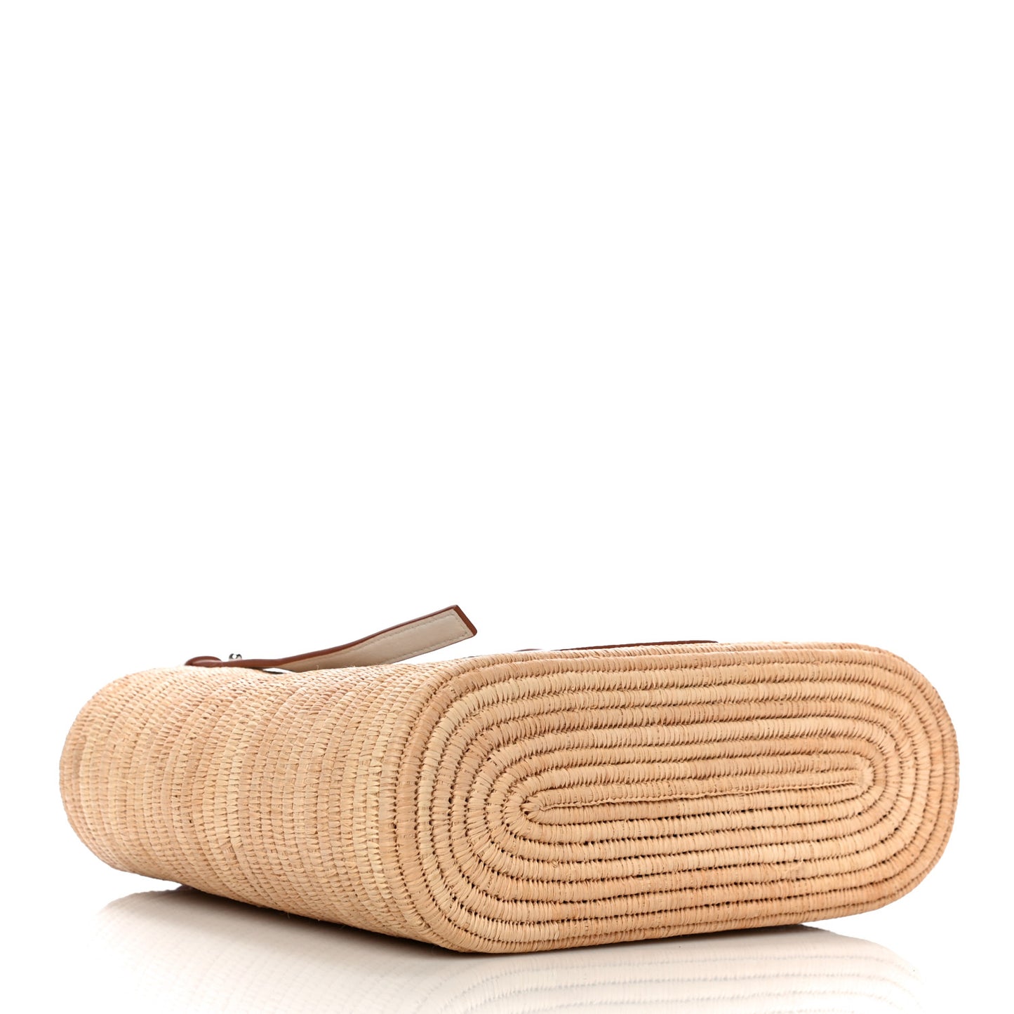 Raffia Square Basket Tote Bag Natural White