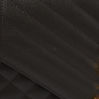Saint Laurent Grain De Poudre Textured Mixed Matelasse Large Triquilt Monogram Satchel Pebble 12 of 14