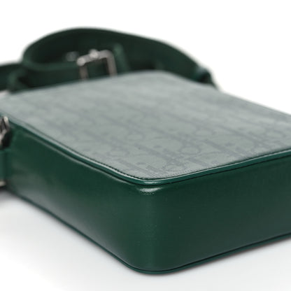 Christian Dior Calfskin Oblique Galaxy Perforated World Tour Messenger Pouch Green White 7 of 8
