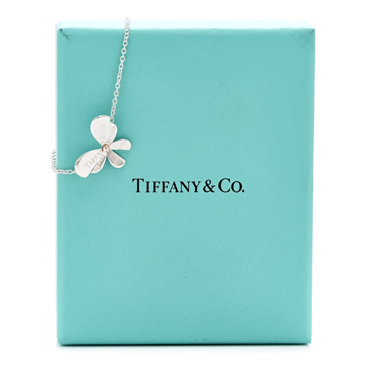 Sterling Silver 18K Rose Gold Return to Tiffany Love Bugs Butterfly Chain Bracelet