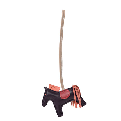 Hermes Milo Lambskin Grigri Rodeo Horse Bag Charm PM Raisin Flamingo Rouge Vif Argile 1 of 5
