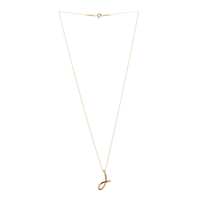 Tiffany 18K Yellow Gold Elsa Peretti Letter J Pendant Necklace 3 of 5