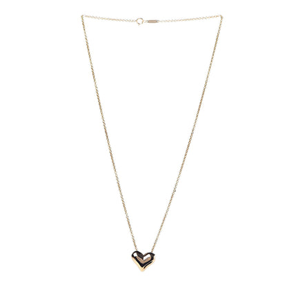 Tiffany 18K Yellow Gold Large Puff Heart Pendant Necklace 4 of 7