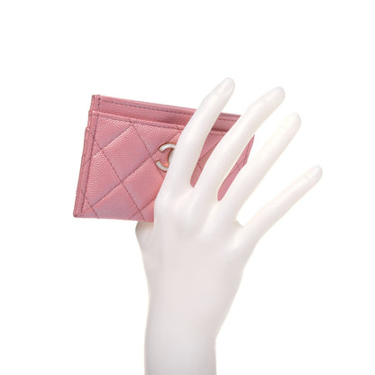 Chanel Iridescent Caviar Quilted Card Holder Rose Pink 2 of 14