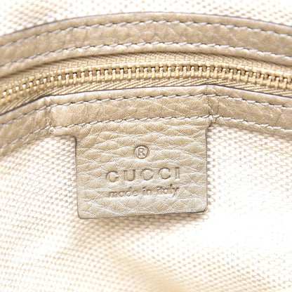 Gucci Metallic Cellarius Calfskin Small Soho Top Handle Satchel Golden Beige 5 of 11