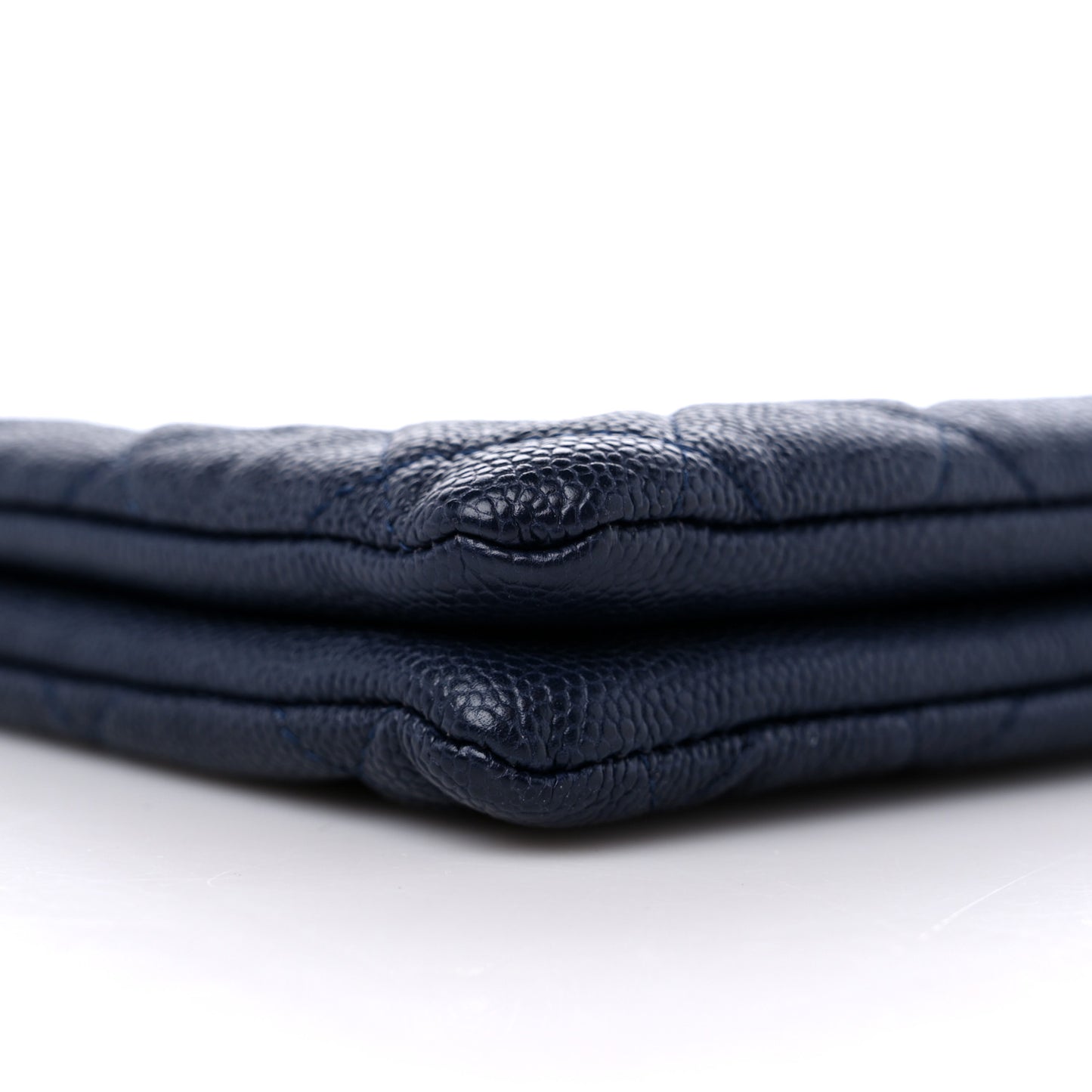 Caviar Quilted Small Zipped Boy Pouch Navy