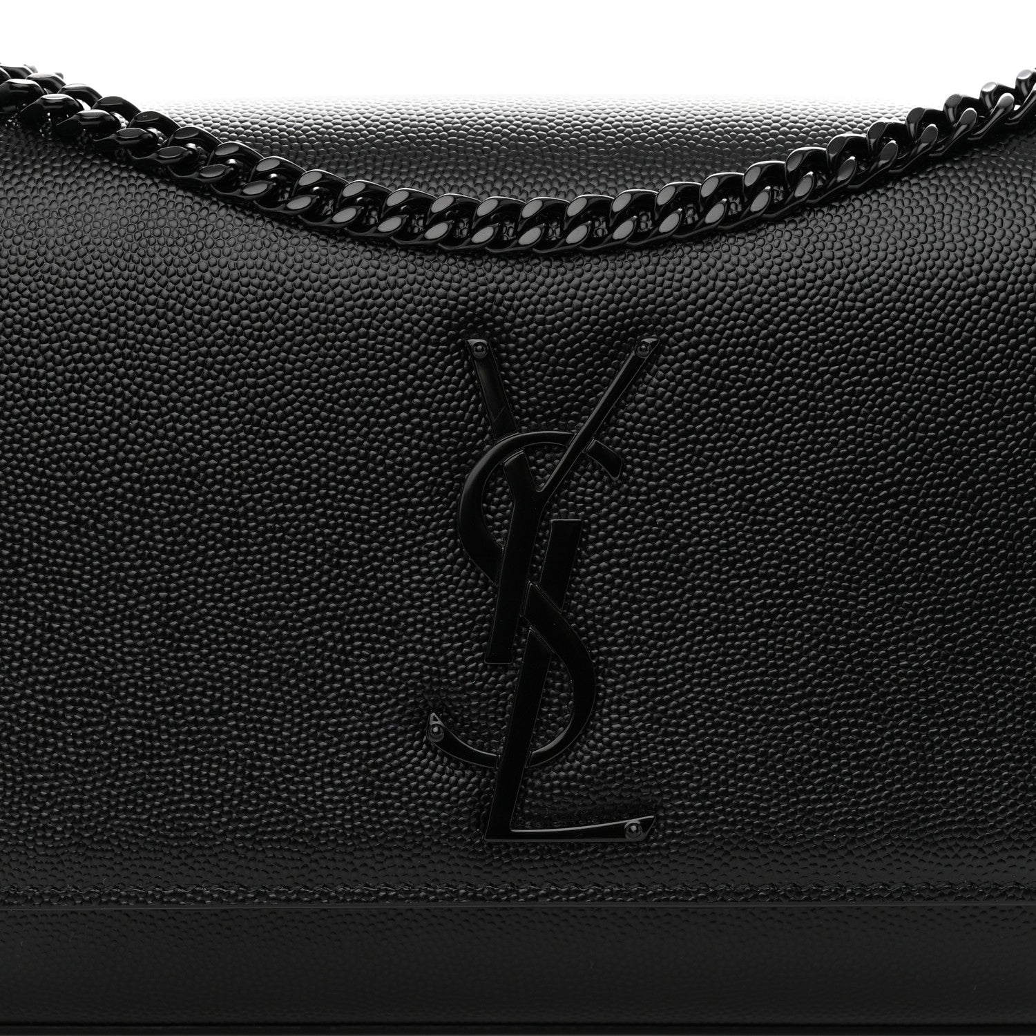 Saint Laurent Grain De Poudre Small Monogram Monochrome Kate Satchel Black 8 of 10