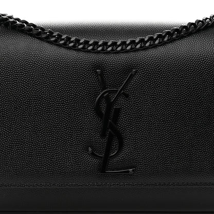 Saint Laurent Grain De Poudre Small Monogram Monochrome Kate Satchel Black 8 of 10