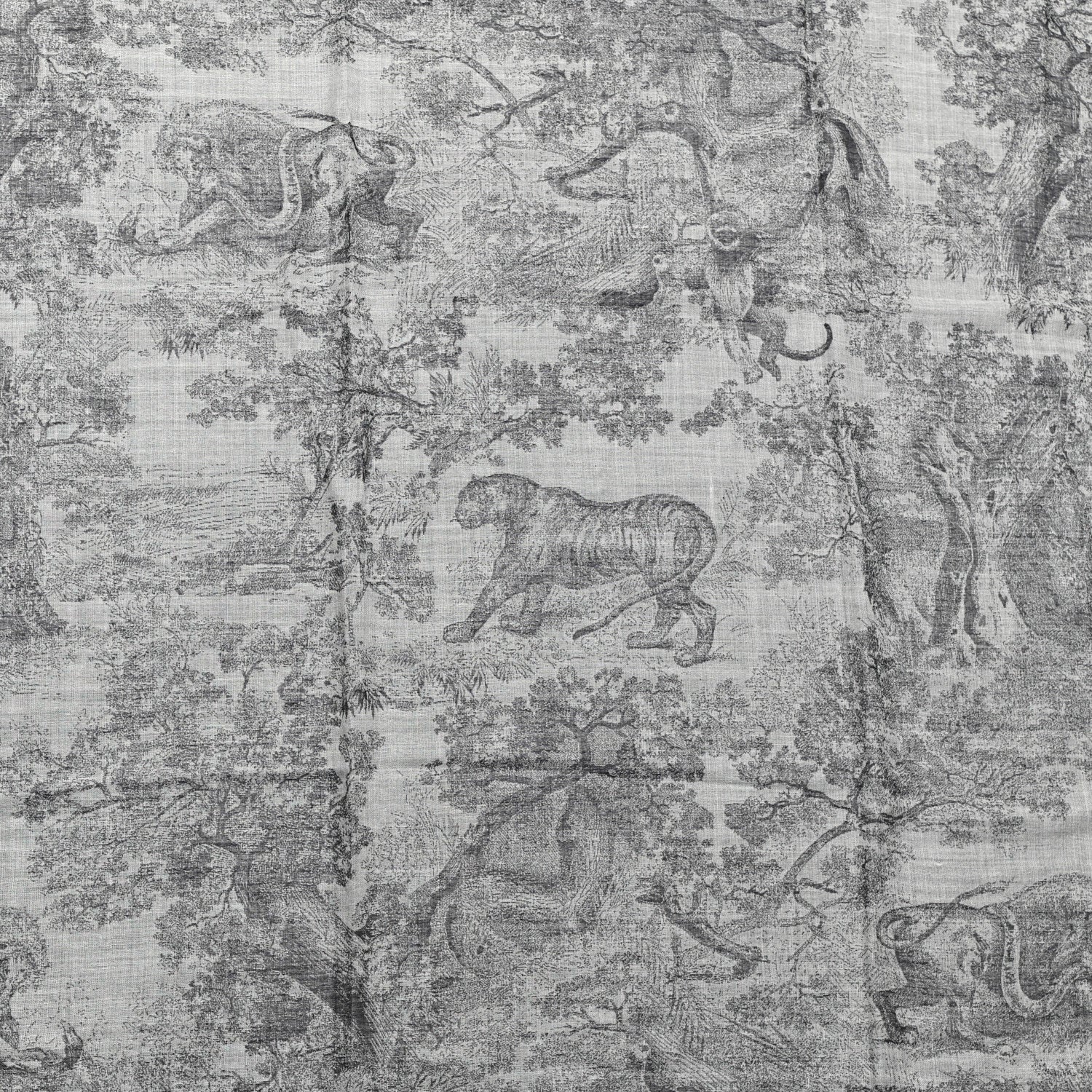 Christian Dior Cashmere Toile De Jouy Poncho Grey 3 of 5