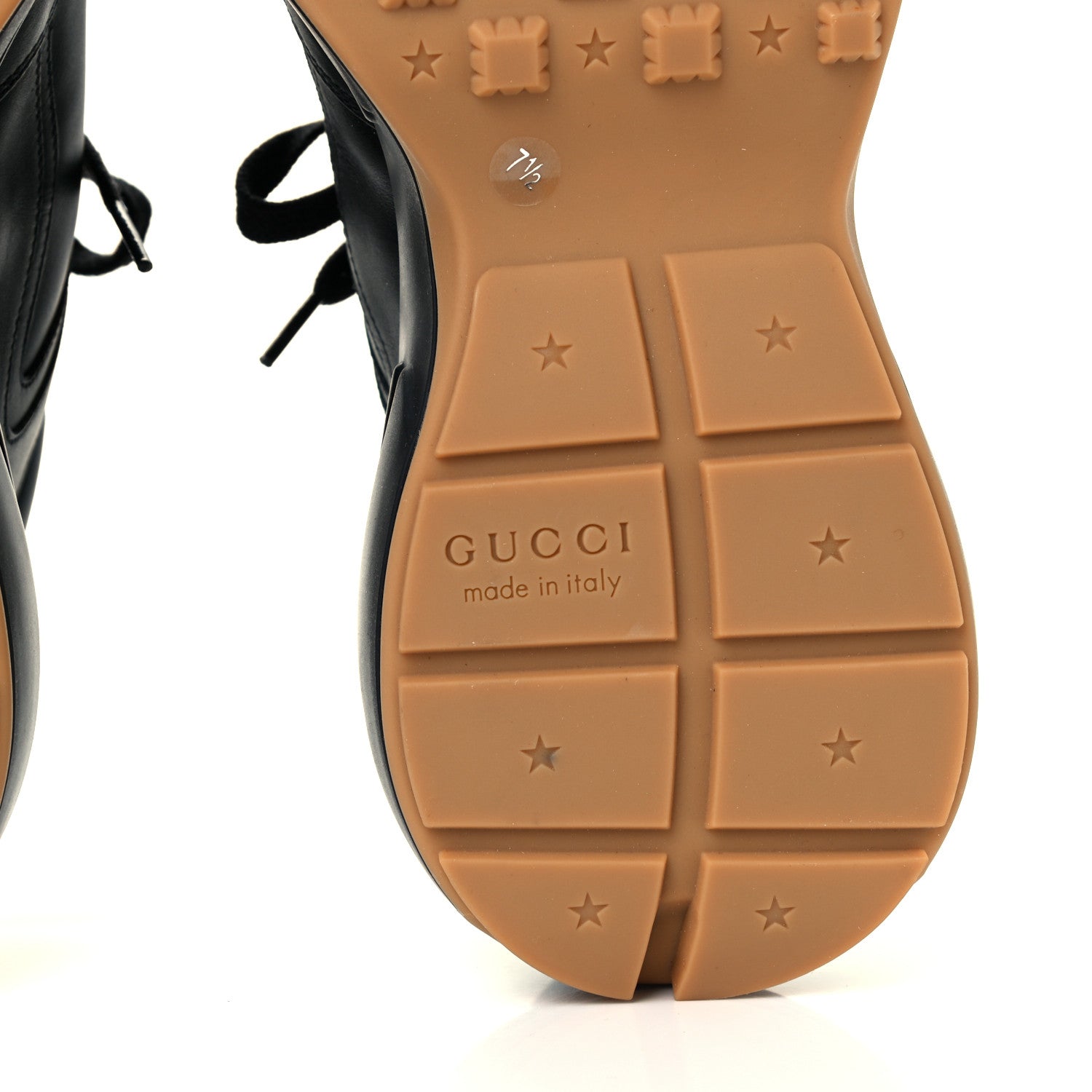 Gucci Calfskin Iridescent Logo Mens Rhyton Sneakers 7.5 Black 8 of 10