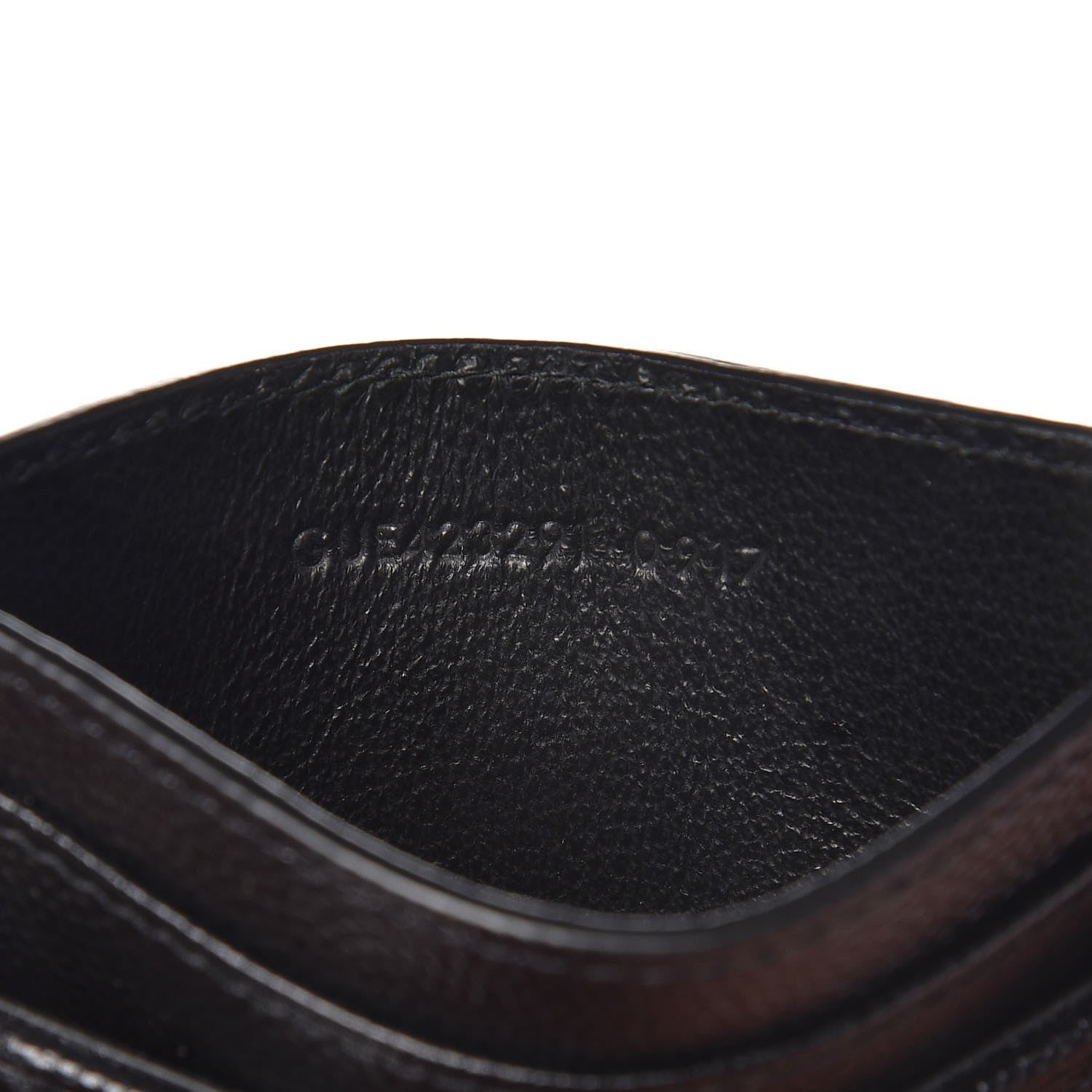 Saint Laurent Grain De Poudre Matelasse Chevron Monogram Credit Card Case Black 7 of 8