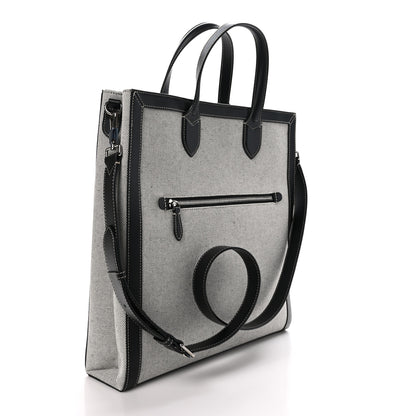 Burberry Smooth Calfskin Canvas Horseferry Print Medium Kane Tote Black 3 of 12