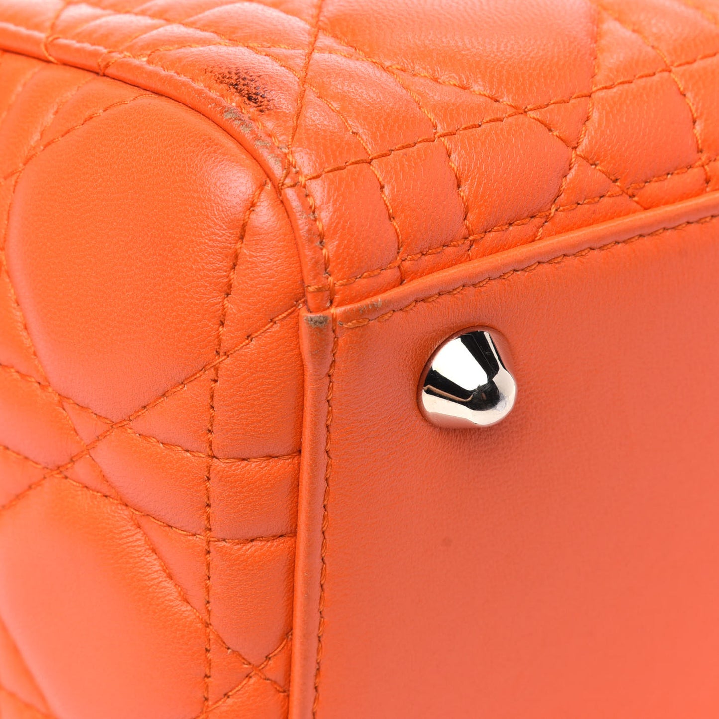 Lambskin Cannage Large Lady Dior Orange
