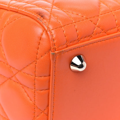Christian Dior Lambskin Cannage Large Lady Dior Orange 10 of 18
