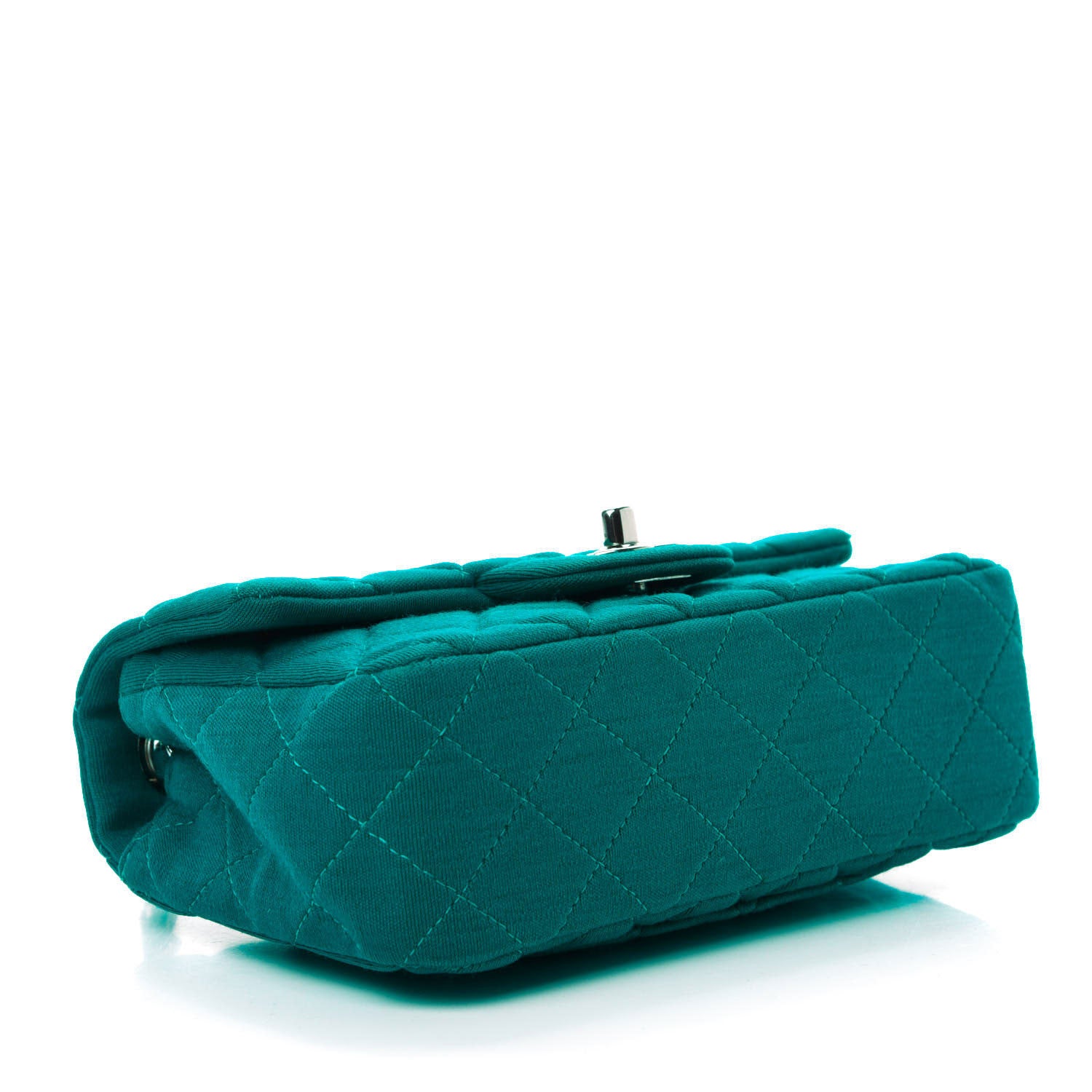 Chanel Jersey Quilted Mini Rectangular Flap Green 4 of 13