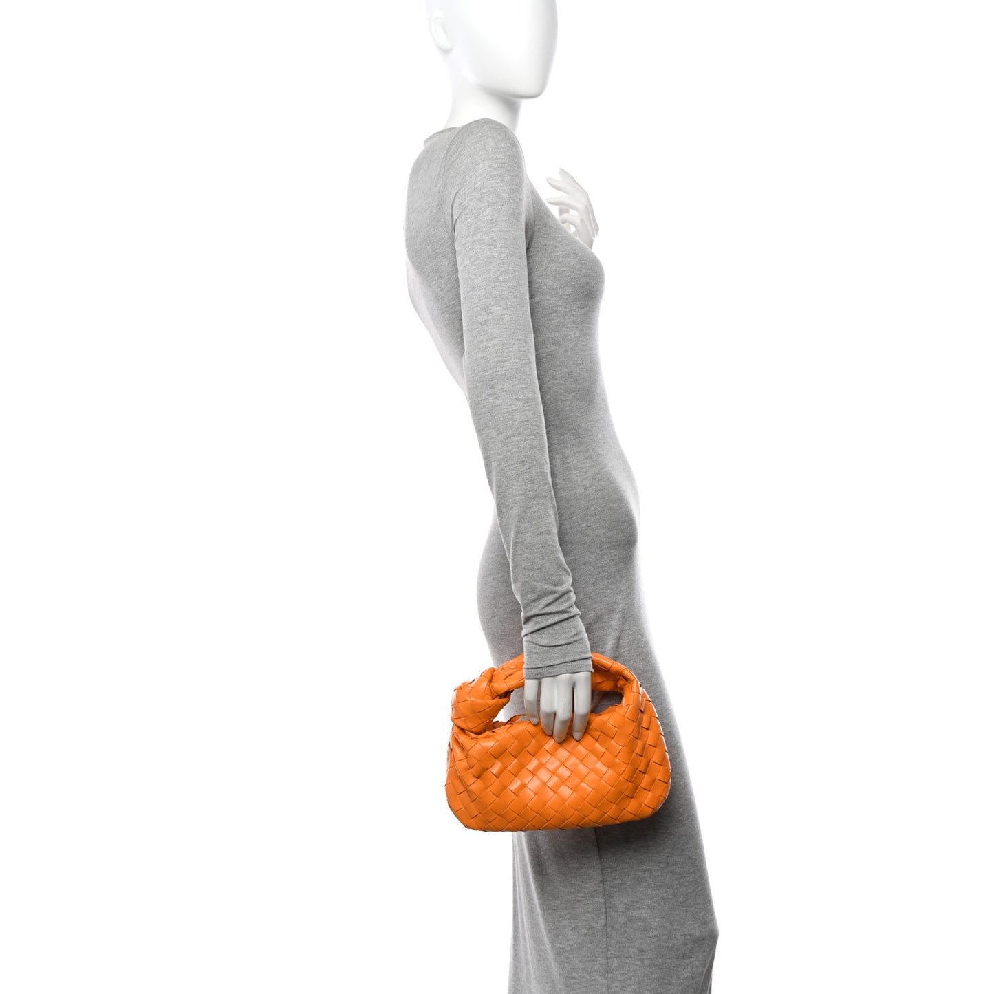 Nappa Intrecciato Mini Jodie Tangerine