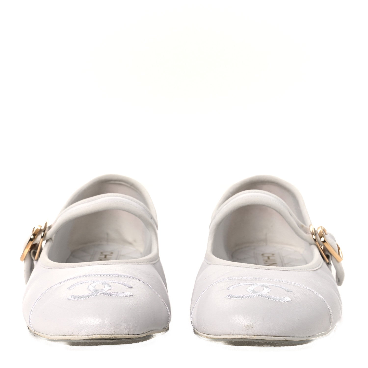 Chanel Lambskin Mary Jane Flats 39 White 3 of 14