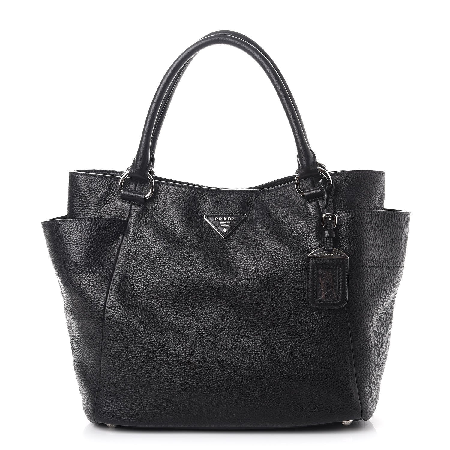Prada Vitello Daino Side Pocket Tote Nero Black 1 of 9